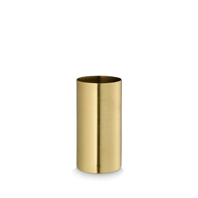 H Skjalm P Vase Zylinder Messing Matt 16cm. Vase aus Metall, Gold-Farben. Skandinavische Deko bei nicenordic.de