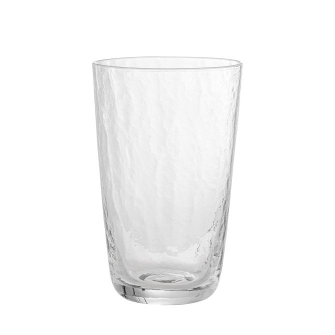 Bloomingville Trinkglas Asali 52 cl 4er-Set. Wasserglas, Saftglas, Longdrinkglas bzw. Drinkglas aus Klarglas. Glas klar mit leichter Hammerschlag-Optik. Skandinavische Gläser bei nicenordic.de