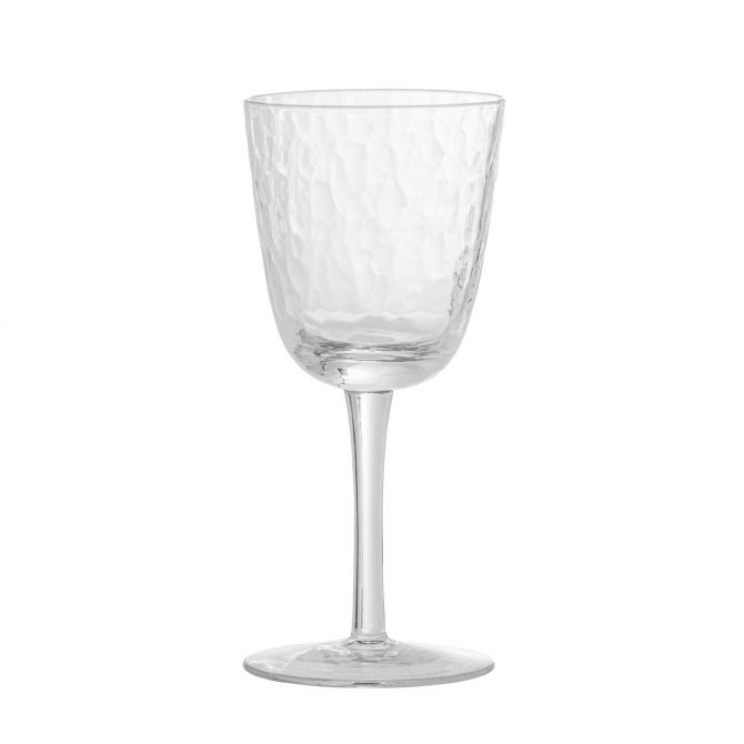 Bloomingville Weinglas Asali 22 cl 4er-Set. Rotweinglas, Weißweinglas, aus Klarglas. Glas klar mit leichter Hammerschlag-Optik in Art Deco Style. Skandinavische Gläser bei nicenordic.de
