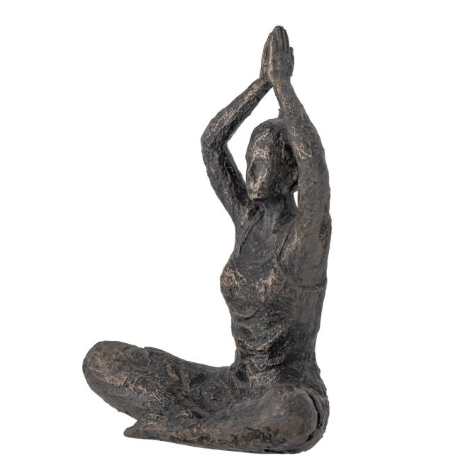 Bloomingville Miiral Dekofigur Yoga Skulptur Frau in Messing-Farben 13x17cm. Figur beim Yoga in Antik-Look aus Kunstharz. Skandinavische Deko bei nicenordic.de